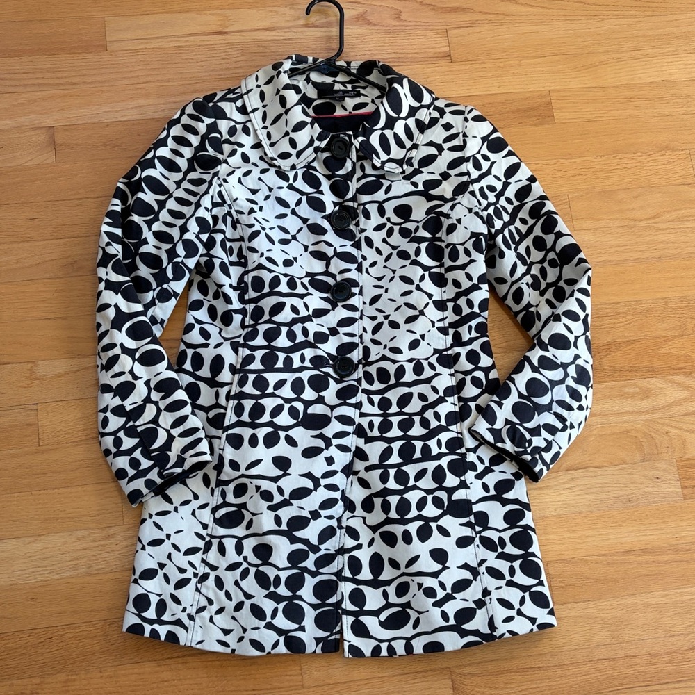 Willi Smith Black and Cream Patterned Jacket